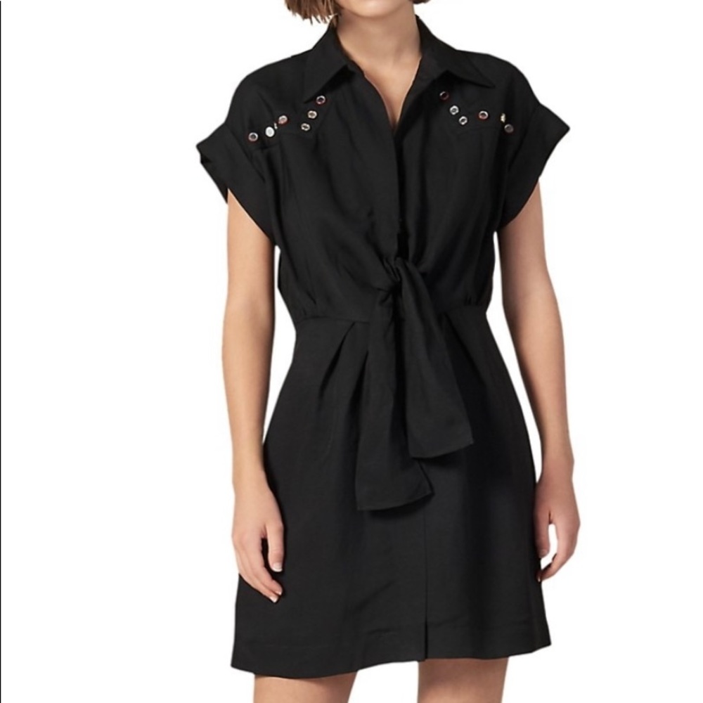 NWT Sandro Mavel Studded Tie-Front Dress 36